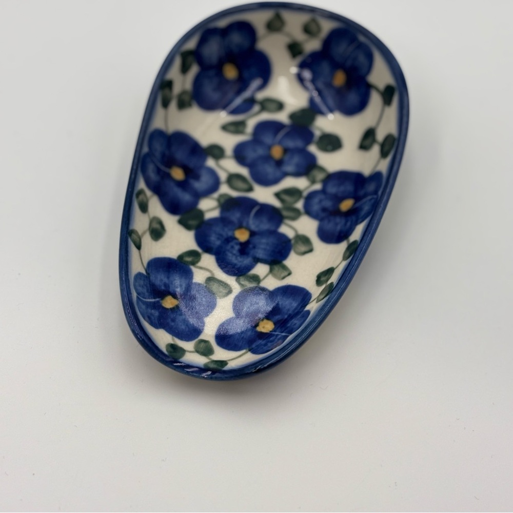 Boleslawiec Unikat Polish Pottery Royal vine Small Spoon Rest - Picture 3 of 5